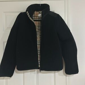 Burberry Kids Black Fleece Monogram Quilted Panel Jacket
